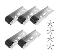 SHINEOFI Heavy Duty Load Bearing Sliding Door Floor Pulley System Black Plastic and Steel Construction 5pcs with Swivel Micro Furniture Wheel Structure for Smooth Mobility and Space-saving