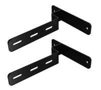 SHINEOFI Heavy Duty Metal Pegboard Brackets 2pcs Set, Matte Black Table Mount Desktop Fixing Supports for Workshop Organization and Office Gaming Setup