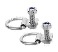 SHINEOFI Heavy Duty Trailer D Ring Tie down Anchors 10mm Hole Diameter 2 Sets with M10x40 Galvanized Iron Screws for Vehicle and Equipment Emergency Rescue or Towing