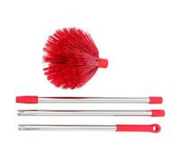 SHINEOFI High Ceiling Brush Stiff Bristle Cobweb Brush, 55 Inch Long Handled Duster for Spider Web Removal, Stainless Steel Pole, Home Use, Cleaning Walls