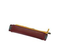 SHINEOFI High-end Business Pu Pen Bag Shell Pen Pencil Case Pouch Stationery Bag Elastic Buckle Wine Red