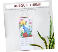 SHINEOFI Horse Year Wall Calendar Imitation Rattan Chinese Zodiac Feng Shui Scroll Lunar Year Decoration for Office Home Cultural Charm and Blessings