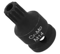 SHINEOFI Impact Triple Square Spline Bit Socket M14 Stubby Air Brake Caliper Remover Tool for Brake Maintenance and Repair with Compact Drive Compatible for Impact Driver