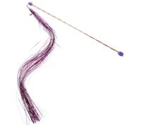 SHINEOFI Interactive Cat Teaser Wand with Bell Tassel Indoor Kitten Fishing Pole for Exercise and Play Plush Cat Teasing Stick Purple
