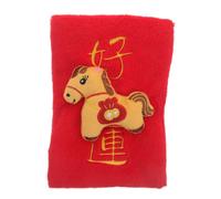 SHINEOFI Interactive Crinkle Shaped with Plush Dog Packet a Lucky Red Sound Treat Dispensing Feature Festive Design Holiday Enriching Entertainment, for Puppy Play Decor