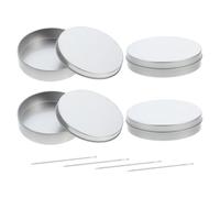 SHINEOFI Iron Cookie and Candy Storage Box Set Lid and Needle, 8pcs Mini Biscuit and Sweet Container, Small Handmade Metal Tin for Craft Components and Snack Organization