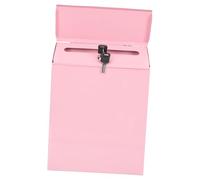 SHINEOFI Iron Mailbox Multifunction with Lock Large Capacity Wall Mounted Pink Letter Box Creative Simple Decorative Design Suitable for Home and Companies