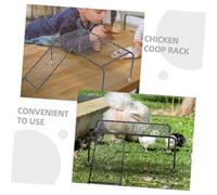SHINEOFI Iron Metal Farmhouse Chicken Feeding Platform with Ladder Stable Rutin Poultry Holder Rack for Small Pets to Climb Rest and Play Easy to Clean Dust-resistant Design