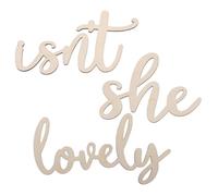 SHINEOFI Isn T She Lovely Wood Sign Nursery Wall Decor Girl Art Wooden Wall Stickers for Newborn Photoshoot Safe and Easy to Install Nursery Decoration