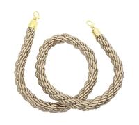 SHINEOFI Jute Rope Crowd Control Barrier with Gold Hooks 1.5m Twisted Natural Fiber Queue Rope for Safety Barriers and Event Management in Hotels, Theaters, and Public Spaces