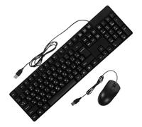 SHINEOFI Keyboard with Mouse Combo Wired USB 104 Keys Modern Elegant Full Design Abs Material Stable Characteristics Replacement for Old One Home Office
