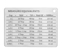 SHINEOFI Kitchen Measurement Conversion Chart Magnet Stainless Steel Practical Small Baking Conversion Chart with Smooth Edge, for Baking and Measuring Teaspoons and Fluid for Fridge