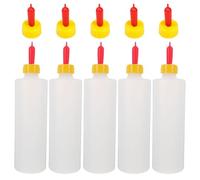 SHINEOFI Lamb Feeding Bottle & Goat Milk Bottle 5 Pack with Teats | Soft pacifiers for hand raising lambs, nursing newborn calves and feeding orphaned goats. Ideal farm animal care kit.