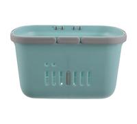 SHINEOFI Large Capacity Portable Shower Caddy Basket with Handle, Blue Plastic Divided Storage Tote for Skincare, Bathroom Toiletries, and Gym Essentials