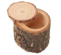 SHINEOFI Large Lidded Solid Wood Pet Feeding Bowl for Hamsters, Guinea Pigs, Parrots, and Reptiles - Small Animal Food Dish, Natural Wood Hamster Supply Accessory for Cage and Habitat