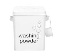 SHINEOFI Laundry Powder Storage Bin with Lid and Handle White Sealed Laundry Detergent Container for Washing Powder and Capsules