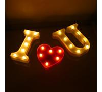 SHINEOFI LED Letter Night Lamp I+Heart+u LED Modeling Light Party Lamp Decor Decorative Scene Light for Bedroom Desk Wall Without Batteries