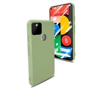 SHINEOFI Liquid Silicone Phone Cover for 5 Series Soft Flexible Anti-scratch Drop Protection with Microfiber Lining Comfortable Hand Feel and Easy to Clean Protective Case with Lanyard Light Green