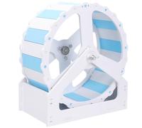 SHINEOFI Low Noise Hamster Wheel Large Silent Running Wheel for Hamsters Rats and Chinchillas Blue and White Base, Compact Pet Exercise Accessory for Cage Use