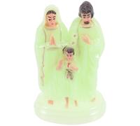 SHINEOFI Luminous Holy Family Statue 15cm Glow-in-the-dark Plastic Jesus and Virgin Mary Ornament Religious Desktop Decor for Church and Home Blessing