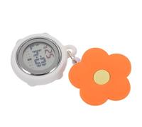 SHINEOFI Luminous Nurse Fob Watch with Retractable Clip for Clinical Tasks, Handsfree Convenience, Orange Flower Design, Waterproof Silicone and Alloy Material, for Nursing Students