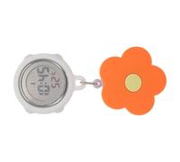 SHINEOFI Luminous Orange Flower Nurse Fob Watch with Precise Timing and Silicone Alloy Material, Waterproof Hanging Brooch Watch for Healthcare Professionals and Clinical Tasks
