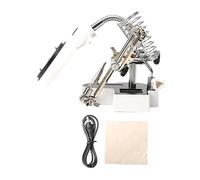 SHINEOFI Magnifying Glass Stand Soldering Stand Gator 2 LED Helping Hand Magnifier Hand Soldering Third Hand Soldering Station Clamp Soldering Third Welding Table Clamps White Acrylic Lens