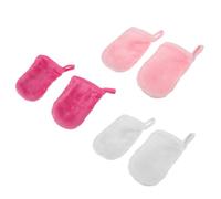 SHINEOFI Makeup Remover Gloves with Hanging Hole Design Exfoliating Fine Fiber Soft Texture Facial Cleaning Gloves 6pcs Face Washing Mitts for Daily Skincare