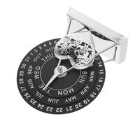 SHINEOFI Manual Perpetual Desk Calendar with Wooden Discs and Metal Base Rotating Circular Dial for Date Tracking Stylish Office Desktop Ornament with Heart Statue Home Decoration