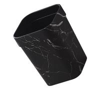 SHINEOFI Marble Trash Can 12l Square Waste Container for Bathroom Kitchen Home, Black Marble Pattern Wastebasket without Lid, Compact Garbage Bin for Hotel Ktv Household Use
