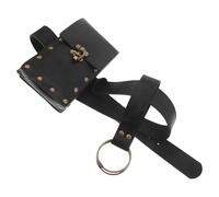 SHINEOFI Medieval Belt Pouch with Wear-Resistant Pu Material and Unique Design Black Renaissance Belt Purse for Cosplay for Women a Stylish Waist Bag