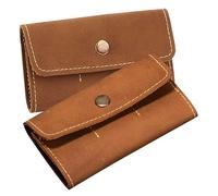 SHINEOFI Memory Card Case and Card Holder Organizer for Gamers Retro European Style Brown Matte Finish Dual Pack Storage Box Suitable for Sd Sturdy Protective Carry Case