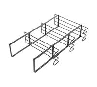 SHINEOFI Metal Glove Holder Wall Mounted for Disposable Glove Boxes Black Metal Expandable System with Triple Storage Rack Space-Saving Design for Industrial Settings and Workshops