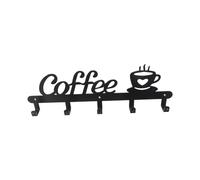 SHINEOFI Metal Mug Hook Storage Rack Sturdy Coffee Cup Holder Hanging Organizer for Kitchen Office Coffee Shop Easy Install Iron Craft Black Cup Drying Hook