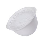 SHINEOFI Microwave-Safe Draining Bowl for Fruit and Salad with Dual-Layer Strainer, Medium White Kitchen Strainer for Cooking and Food Preparation