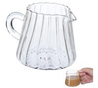 SHINEOFI Milk Frother Glass Cup 200Ml Elegant Glass Creamer Pitcher Polished Surface Borosilicate Glass for Tea, Coffee, and Juice Dining Table