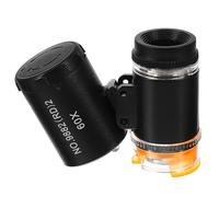 SHINEOFI Mini Microscope Hand Held Microscope 60x Black Abs Acrylic for Jewelry and Printing