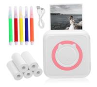 SHINEOFI Mini Printing Machine Abs Material Wireless Label Printer for Students Office Family No Ink Needed Text Numbers Graphics Printing of Labels