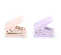 SHINEOFI Mini Single Hole Puncher Plastic and Iron Construction with Strong Penetrating Power 2pcs for Paper and Chipboard for School and Office Use