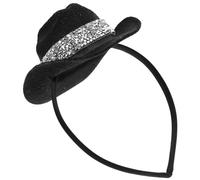 SHINEOFI Mini Top Hat Headband with Secure Grip Fascinator Black Polyester for Women Elegant Vintage Party Accessory for Cosplay and Carnival Events