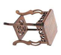 SHINEOFI Mini Wooden Flower Pot Display Stand with Stable Base and Versatile Functionality for Figurines and Small Plants, Artistic Stone Shape Design for Living Room and Garden Decor