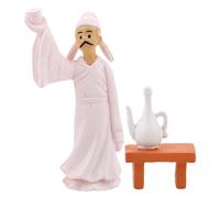 SHINEOFI Miniature Chinese Figurines of Li Bai with White Plastic Material Featuring Spacesaving Design and Resisting Fading, for Desk or Miniature Landscape Decoration