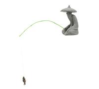SHINEOFI Miniature Fisherman Figurine Resin Statue for Fish Tank Zen Garden Accessories Vintage Old Man Sitting with Fishing Gear Bonsai Decorative Aquarium Ornament