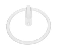 SHINEOFI Modern White Aluminum Towel Ring for Bathroom Wall Mount No Drilling Installation Space Saving Durable Holder for Quick Drying Towels Kitchen Laundry and Washroom Storage