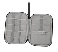 SHINEOFI Multi Compartment Electronics Organizer Bag Travel Cord and Earbuds Storage Case with Large Opening Portable Cable Management for Chargers Power Banks USB Drives Black