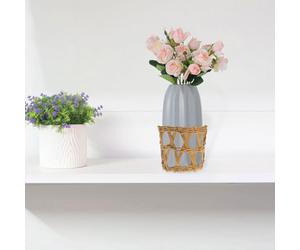 SHINEOFI Multi-Function Handmade Glass Cup Sleeves 3Pcs Straw Craft Covers for Hot Drink Protection and Home Vase Holder