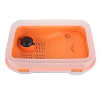 SHINEOFI Multi-function Small Turtle Aquarium with Orange Blue Platform, Water-land Habitat Tank with Anti-escape Ramp and Drainage for Turtle Terrarium Use