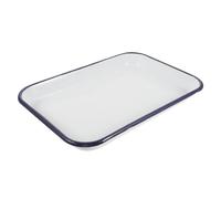 SHINEOFI Multi-Functional Enamel Baking Pan 24X35X2.5Cm Rectangular Oven Tray for Baking Pizza and Pastries, Dishwasher Safe Kitchen Candy Tray