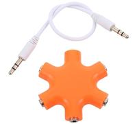 SHINEOFI Multi Headphone Audio Splitter 5-way 3.5mm Jack Stereo Headset Adapter with Plastic and Alloy Build for Home and Travel Use, Compact Portability and Multiple Connections