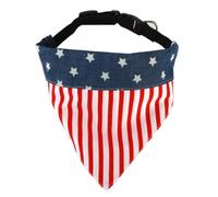 SHINEOFI Multifunctional Cotton Dog Bandana with Buckle, Triangle Shape, Soft Material to Keep Puppy Clean, American Flag Pattern, for Pet Dress at Birthday Or Party